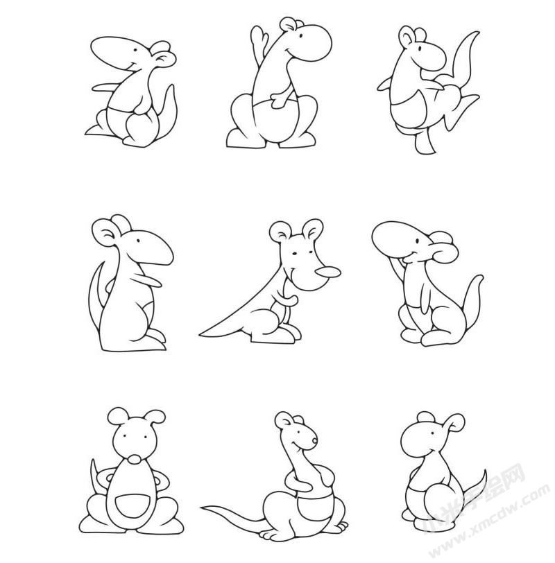 袋鼠简笔画集合