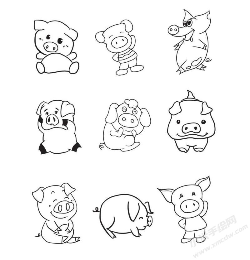 小猪简笔画集合