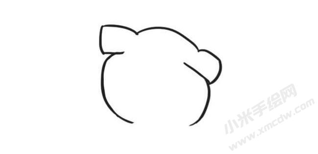 小猪简笔画创作步骤图示01