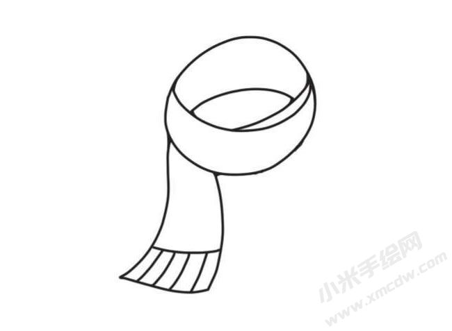 围巾简笔画创作步骤图示03