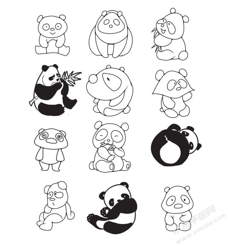 熊猫简笔画图片
