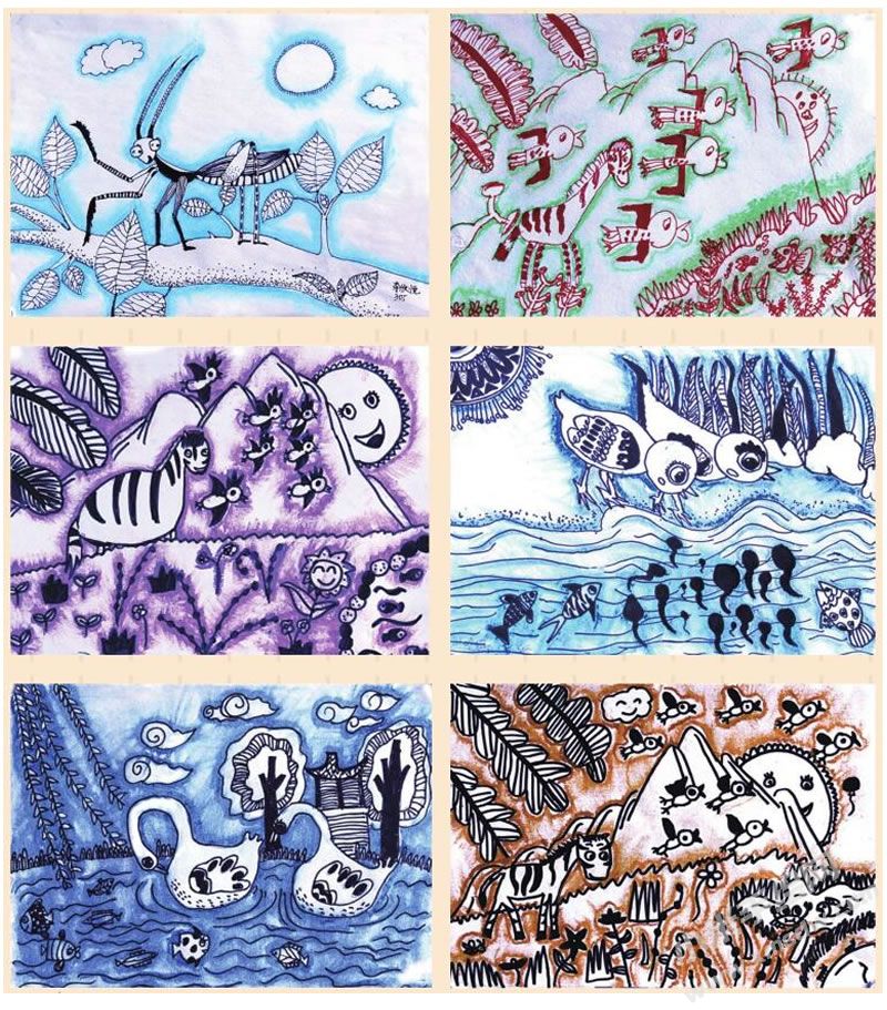 小伙伴们的渐变画作品图片