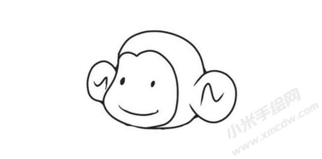 猴子简笔画创作步骤图示02