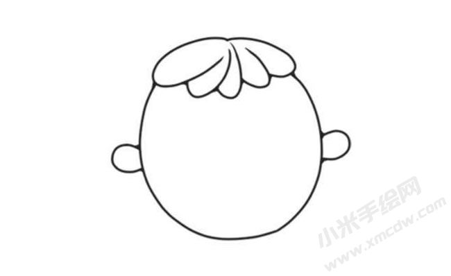 委屈表情简笔画创作步骤图示02