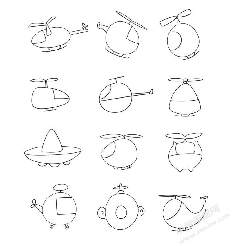 直升机简笔画图片
