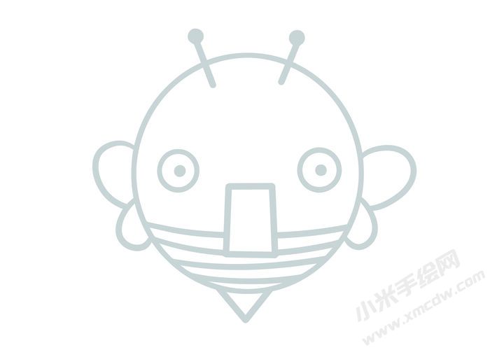 蜜蜂简笔画灰色线稿10.jpg
