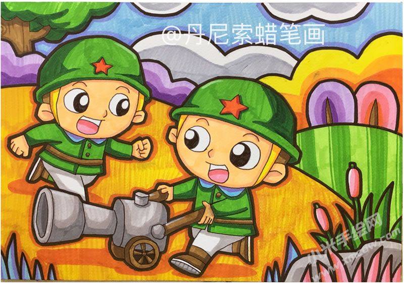 小小炮兵蜡笔画.jpg