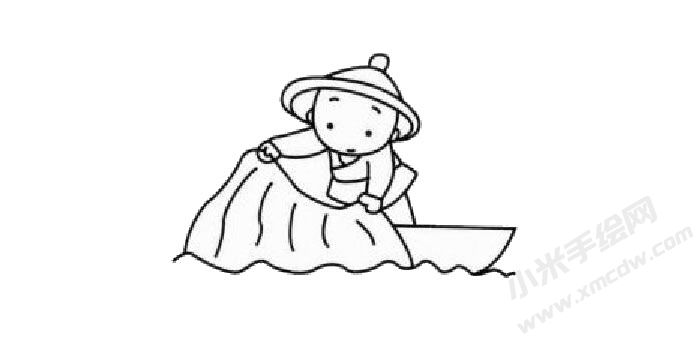 渔夫幼儿简笔画步骤03.jpg