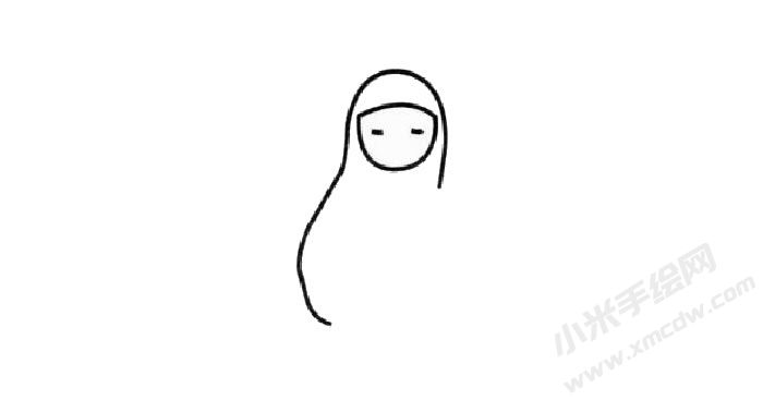 修女幼儿简笔画步骤01.jpg