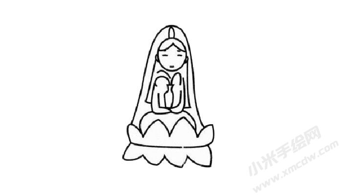 观音菩萨儿童简笔画步骤03.jpg
