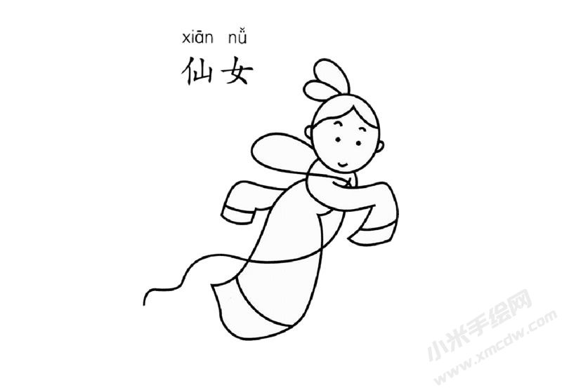 仙女儿童简笔画图片