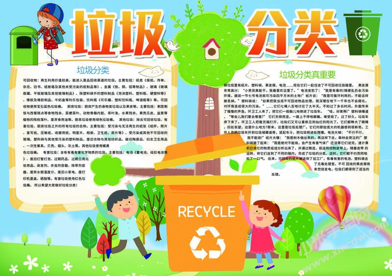 垃圾分类小报模板有字版.jpg
