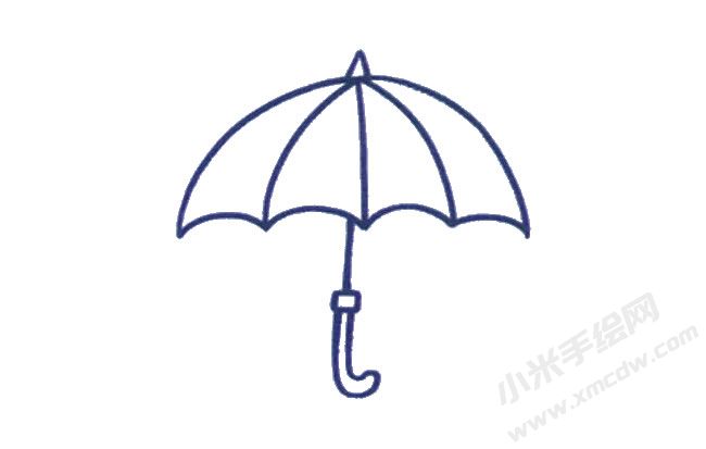 雨伞儿童简笔画绘制步骤03.jpg