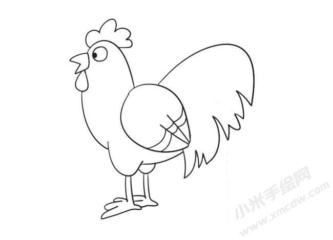 简笔画公鸡画法步骤09.jpg