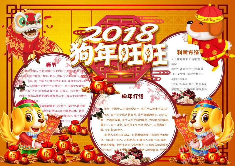 2018狗年旺旺手抄报内容模板01.jpeg