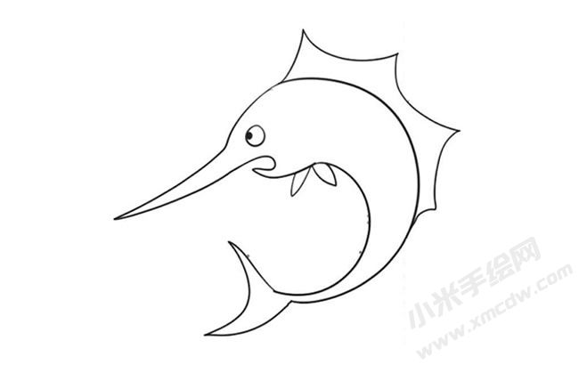 剑鱼简笔画法步骤09.jpg