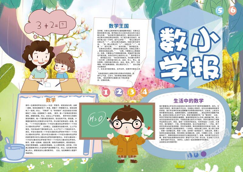数学小报手抄报内容模板有字版（第三版）.jpg