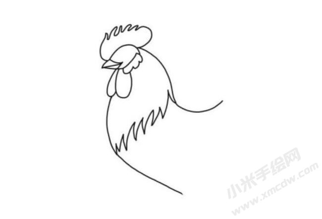 公鸡简笔画分步绘制图示03.jpg