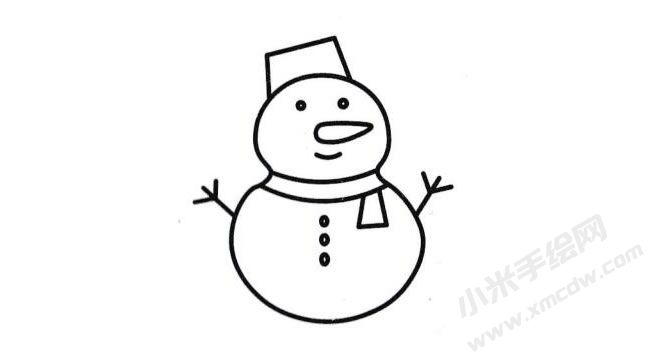 雪人简笔画分步绘制图示05.jpg