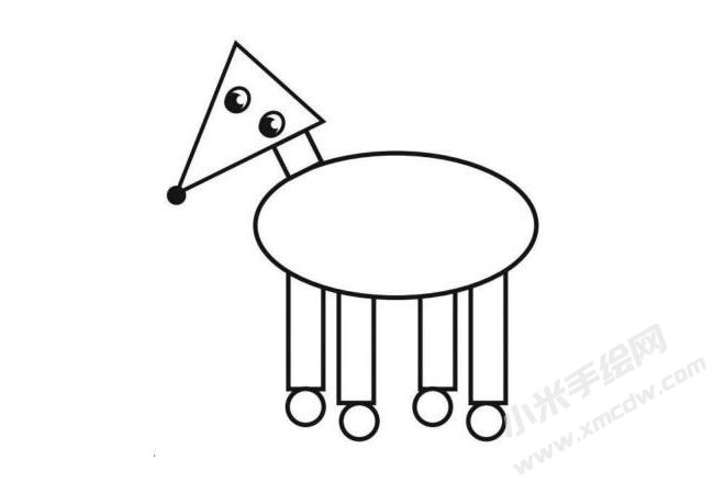 用图形分步绘制狐狸简笔画图示04.jpg