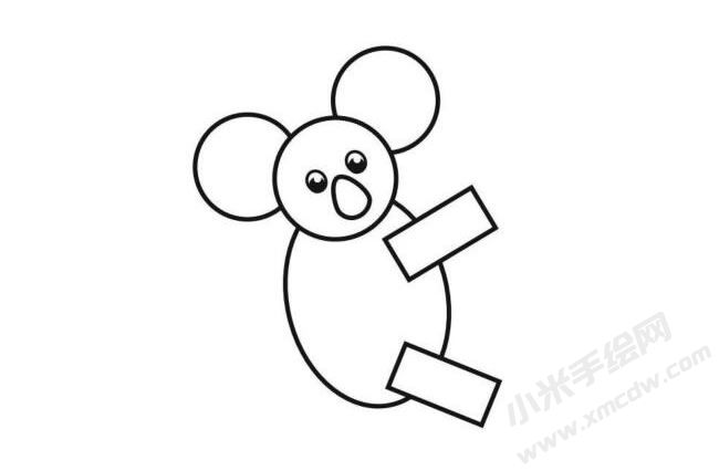 用图形分步绘制考拉简笔画图示04.jpg