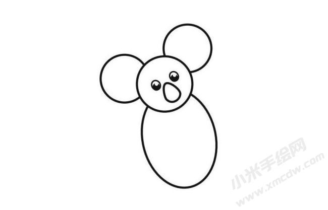 用图形分步绘制考拉简笔画图示03.jpg