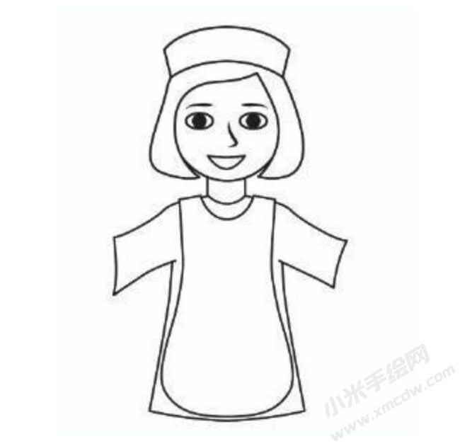 女厨师幼儿简笔画分步画法图示03.jpg