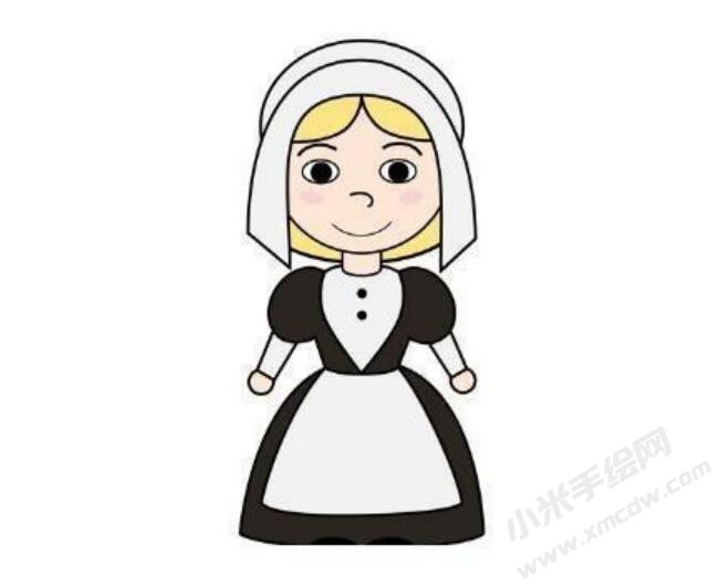 朝圣女孩简笔画分步绘制图示06.jpg