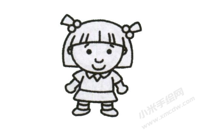 简笔画女孩画法步骤图示05.jpg