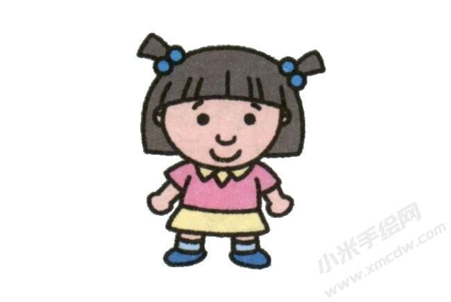 简笔画女孩画法步骤图示06.jpg
