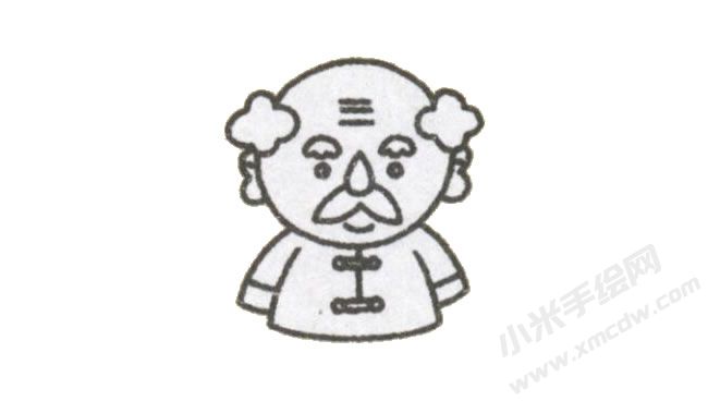 简笔画爷爷画法步骤图示02.jpg