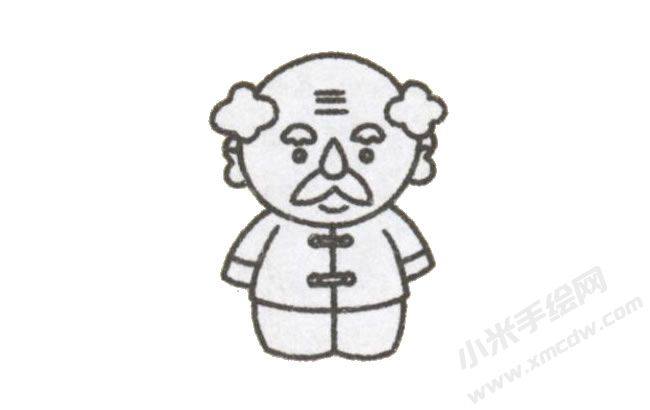 简笔画爷爷画法步骤图示03.jpg