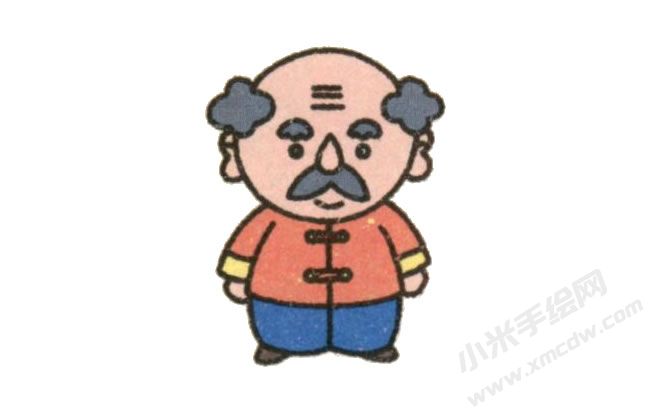 简笔画爷爷画法步骤图示06.jpg
