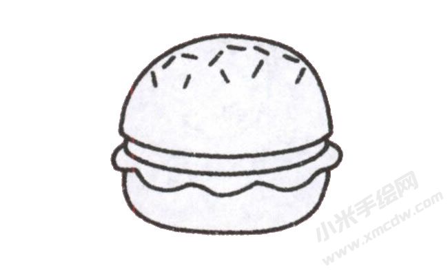 简笔画汉堡包画法步骤图示04.jpg