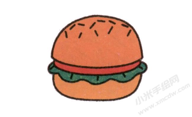 简笔画汉堡包画法步骤图示06.jpg