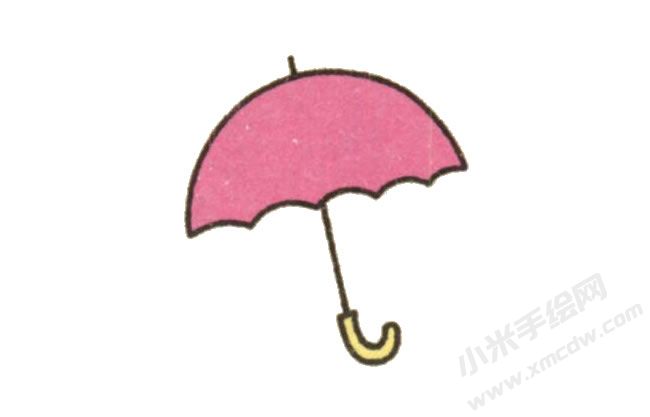 雨伞幼儿简笔画绘制步骤图示06.jpg