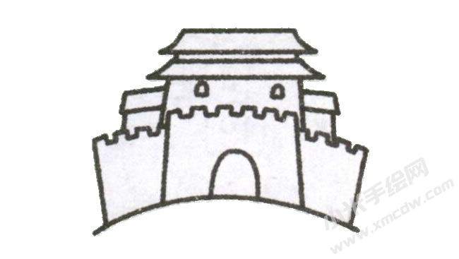 城楼简笔画绘制步骤图示05.jpg