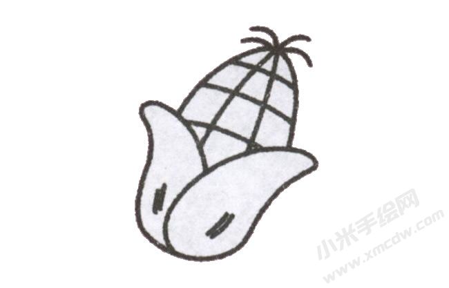 简笔画玉米画法步骤图示04.jpg