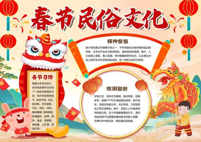 春节民俗文化手抄报模板有字版.jpg