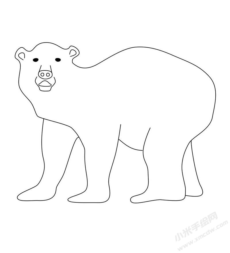 北极熊简笔画图片