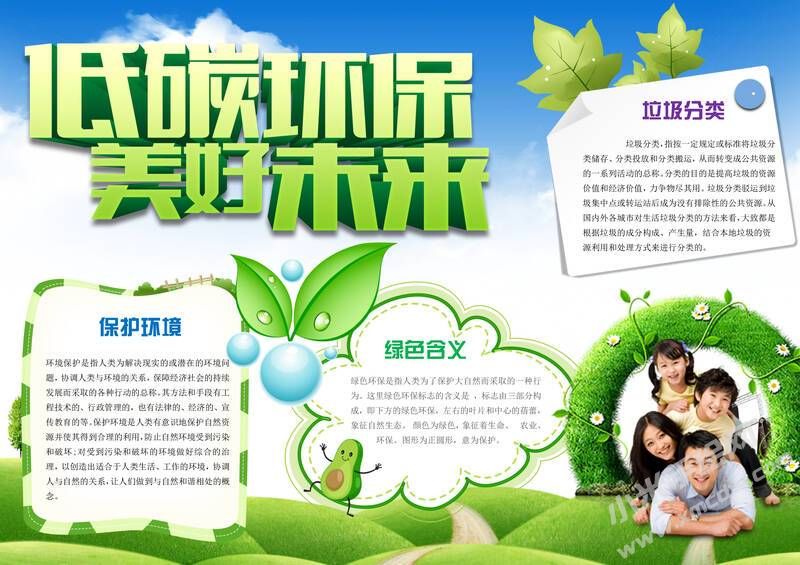 低碳环保美好未来手抄报内容模板有字版.jpg