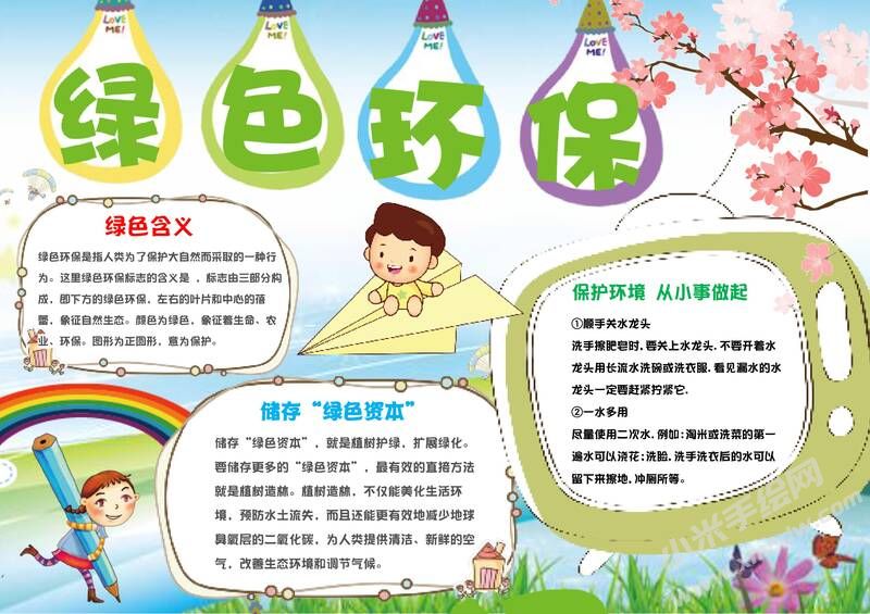 绿色环保手抄报内容模板有字版.jpg
