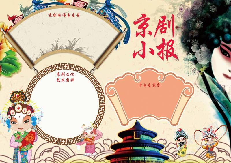 京剧小报手抄报内容模板彩色无字（第一版）.jpg