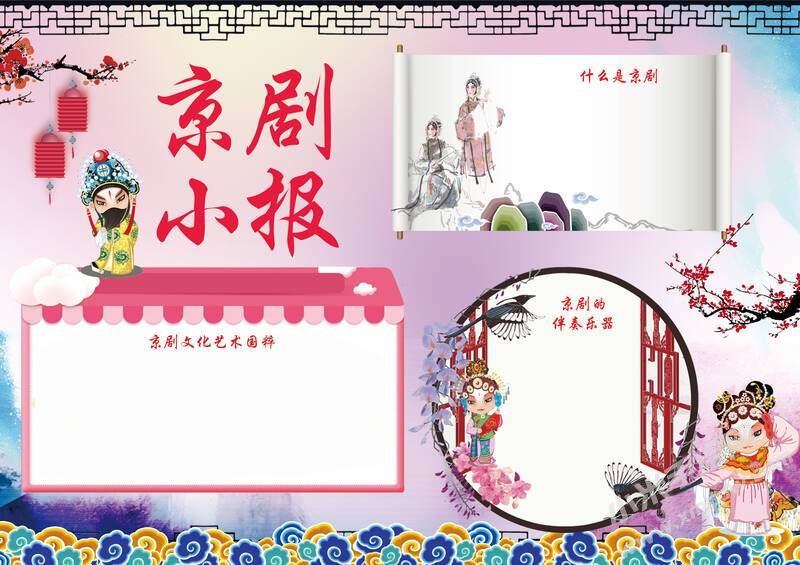京剧小报手抄报内容模板彩色无字（第二版）.jpg