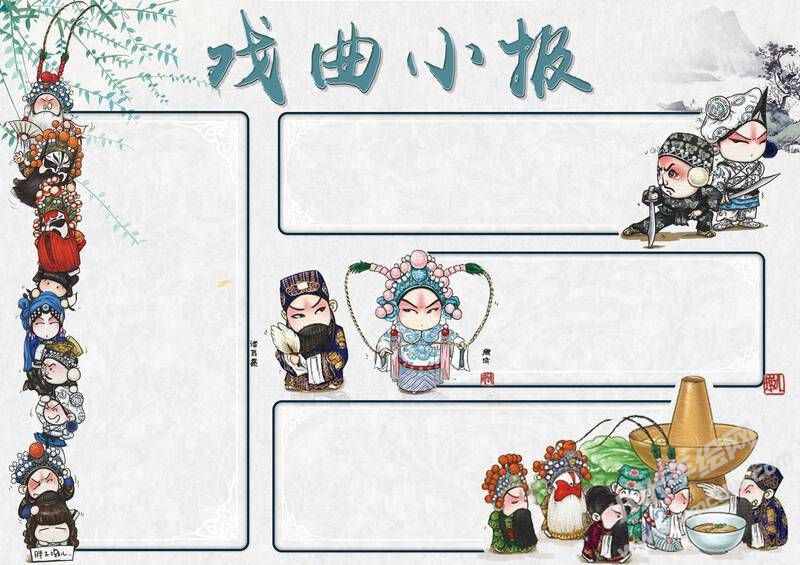 戏曲小报手抄报模板无字版（第一版）.jpg