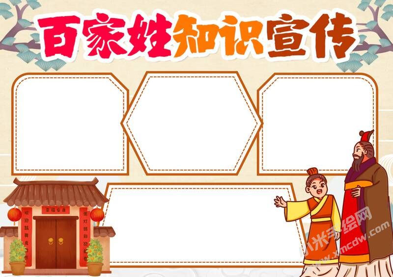 百家姓知识宣传手抄报内容模板无字版.jpg