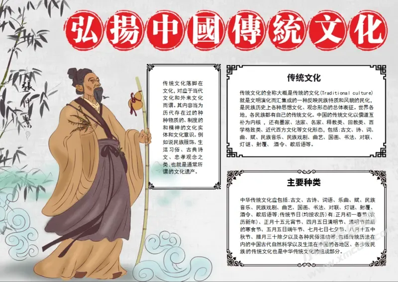 弘扬中国传统文化手抄报内容模板有字版（第二版）.webp
