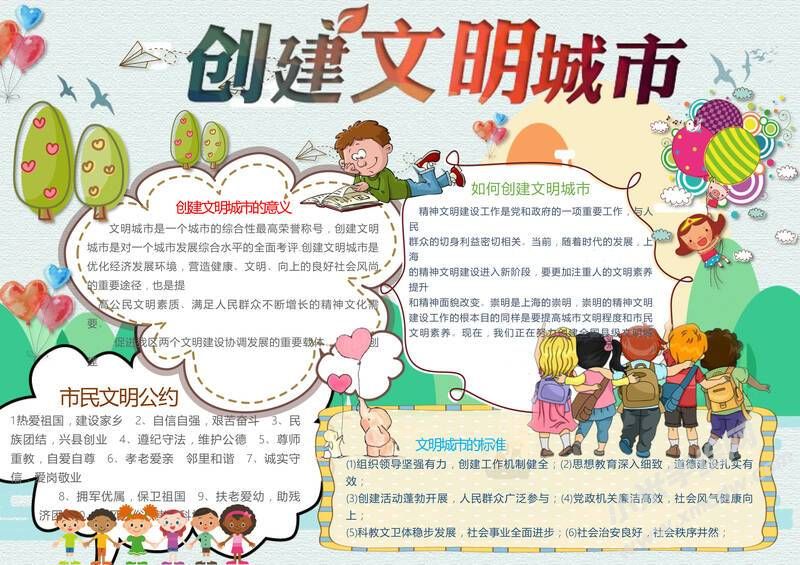 创建文明城市手抄报内容模板有字版（第一版）.jpg