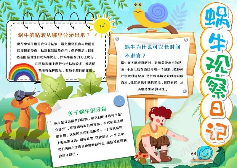 蜗牛观察日记手抄报模板有字版（第二版）.jpg