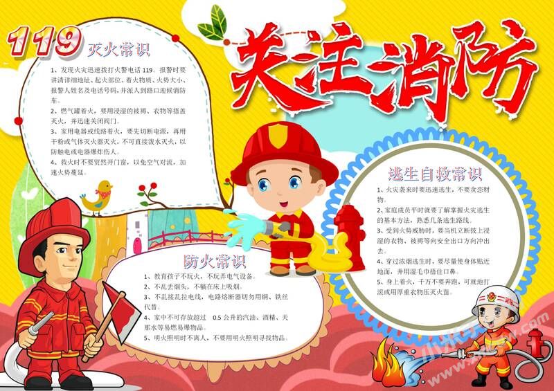 关注消防手抄报模板有字版（第二版）.jpg
